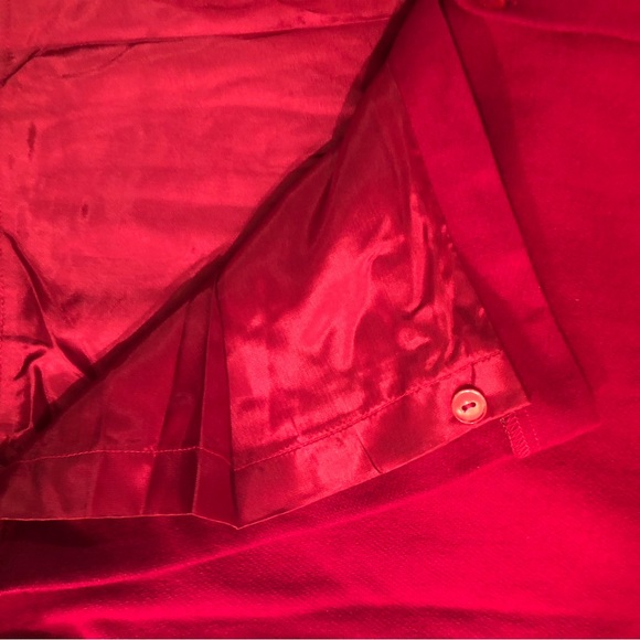 Margaret Smith Wool Skirt Womens 16 Button Down with lining Red - Picture 7 of 10